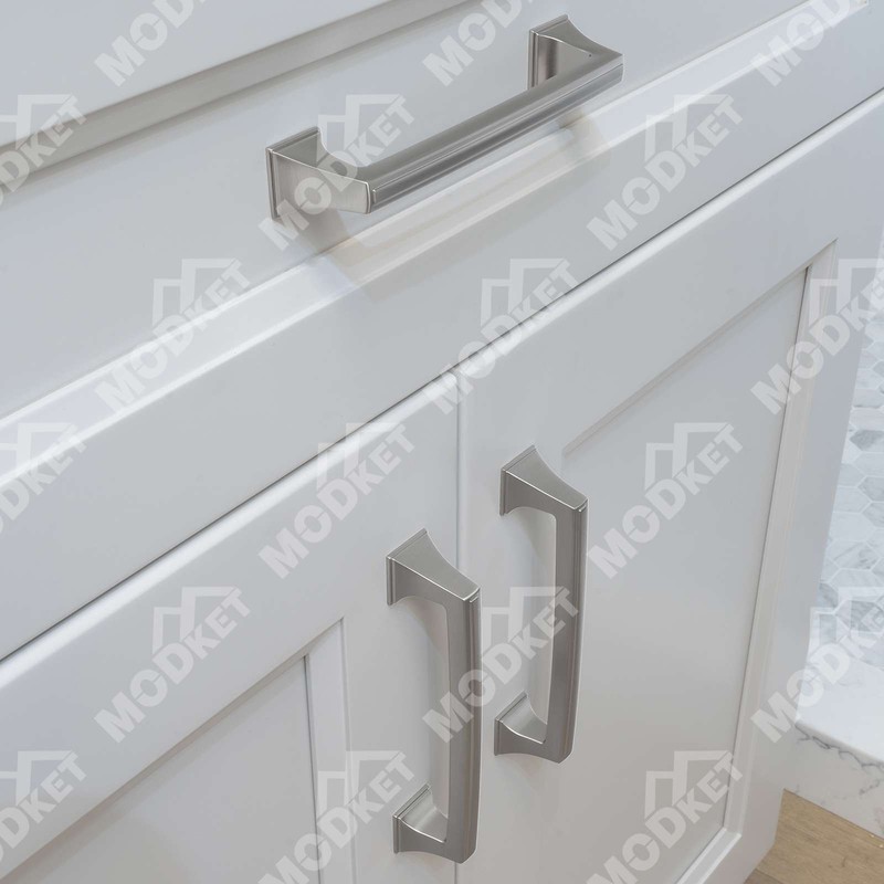 Solid Brushed Nickel Square Cabinet Pulls Knobs Handles Kitchen Bathroom Drawers gallery