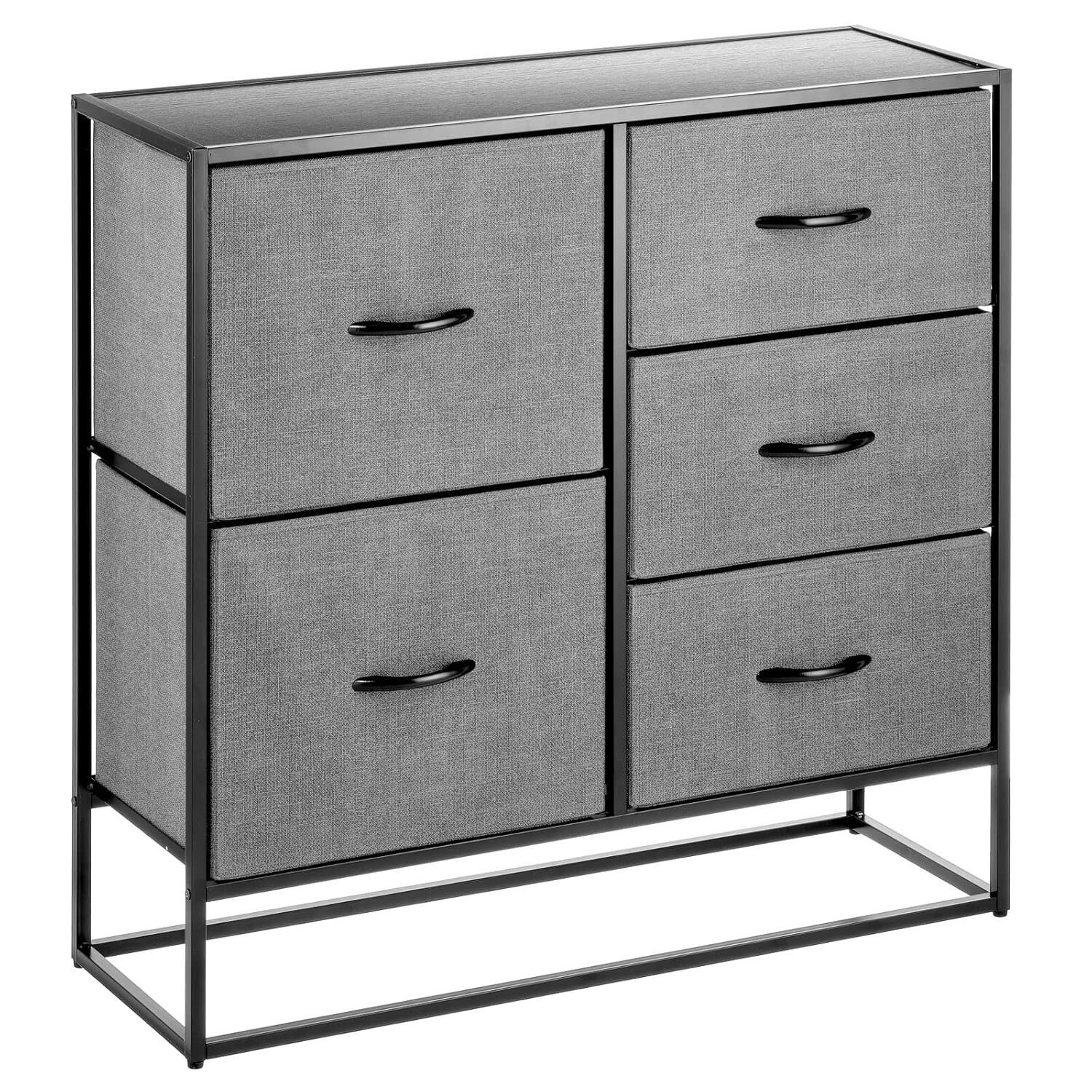 mDesign Dresser Storage Chest Organizer Unit, 5 Drawers - Charcoal Gray gallery