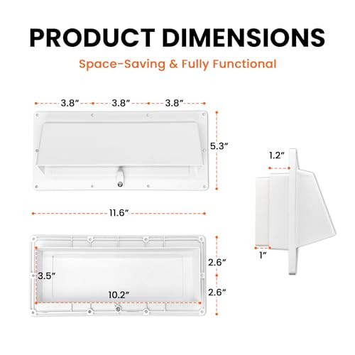 Aluminum RV Range Hood Vent Cover - Complete Kit with Waterproof Butyl White gallery