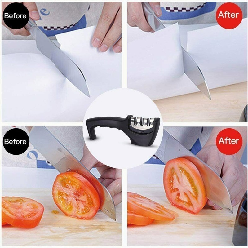 3 Stage Knife Sharpener Professional Ceramic Tungsten Kitchen Sharpening System gallery