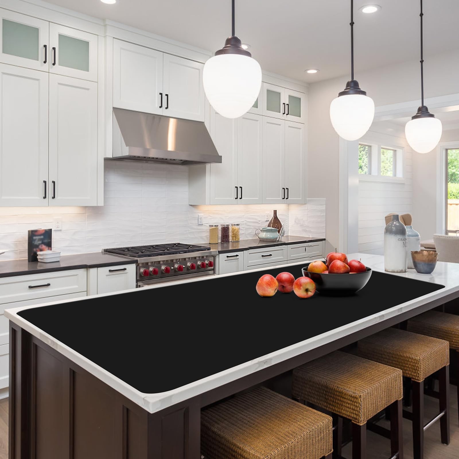 Silicone Table Protector Mat 47x24 In Heat Resistant Non-Slip Waterproof Black gallery