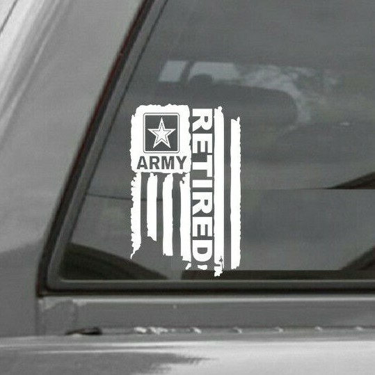 DISTRESSED UNITED STATES ARMY FLAG RETIRED VINYL DECAL STICKER U.S. ARMY gallery