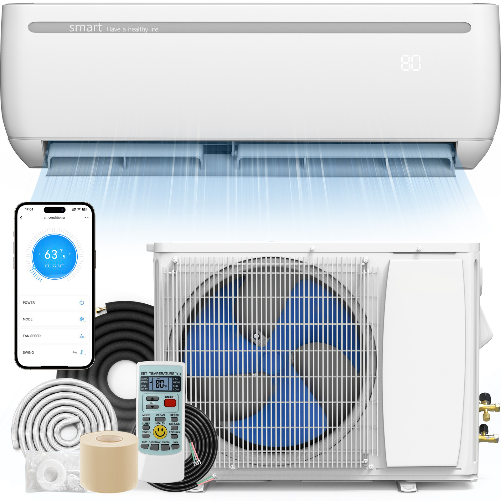 Brezelge 24000 BTU Mini Split Air Conditioner Pump System 220V Up to 1500 Sq. Ft gallery