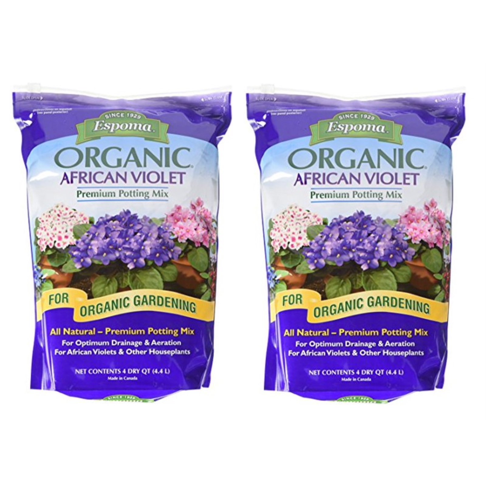 Espoma (#AV4) Organic African Violet Potting Mix, 4 Quart (2 Pack) gallery