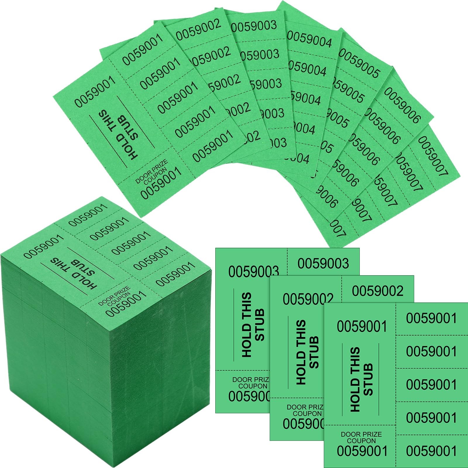1000 PCS 5 Bid Raffle Ticket Numbers Auction Tickets Events Church Green gallery