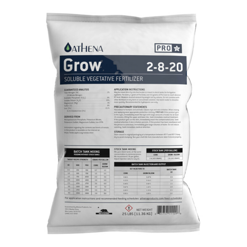 Athena Pro GROW 2-8-20 Soluble Vegetative Fertilizer Nutrients 25lb gallery