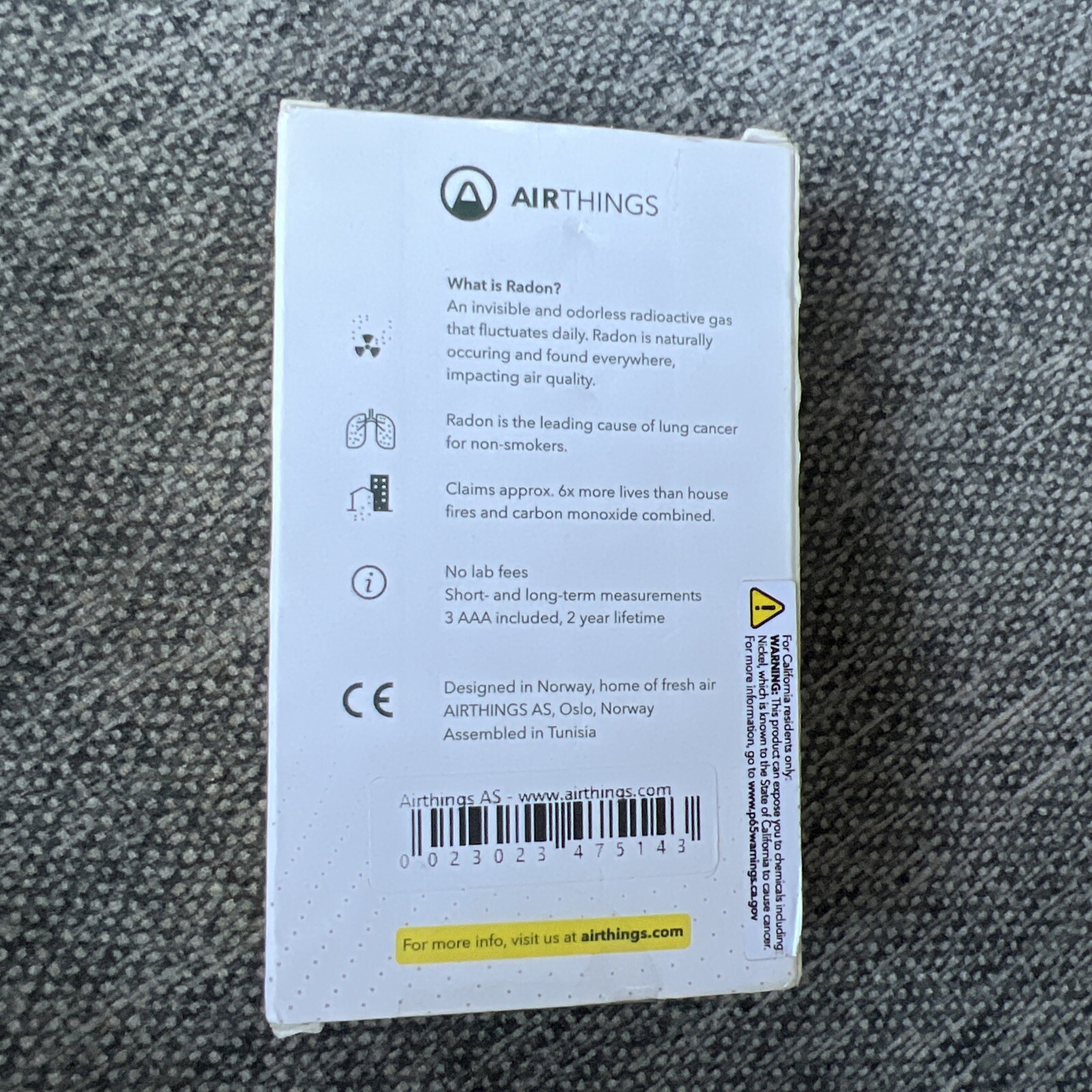 Airthings QRI Corentium Home Digital Radon Detector gallery