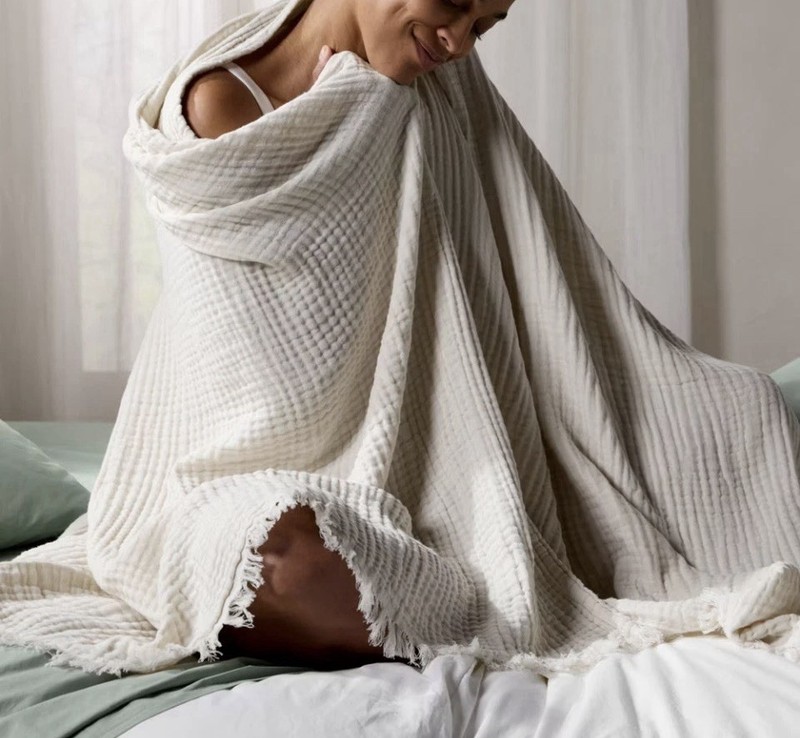 Parachute Cotton Napping Throw Parchment Cream Ivory New gallery