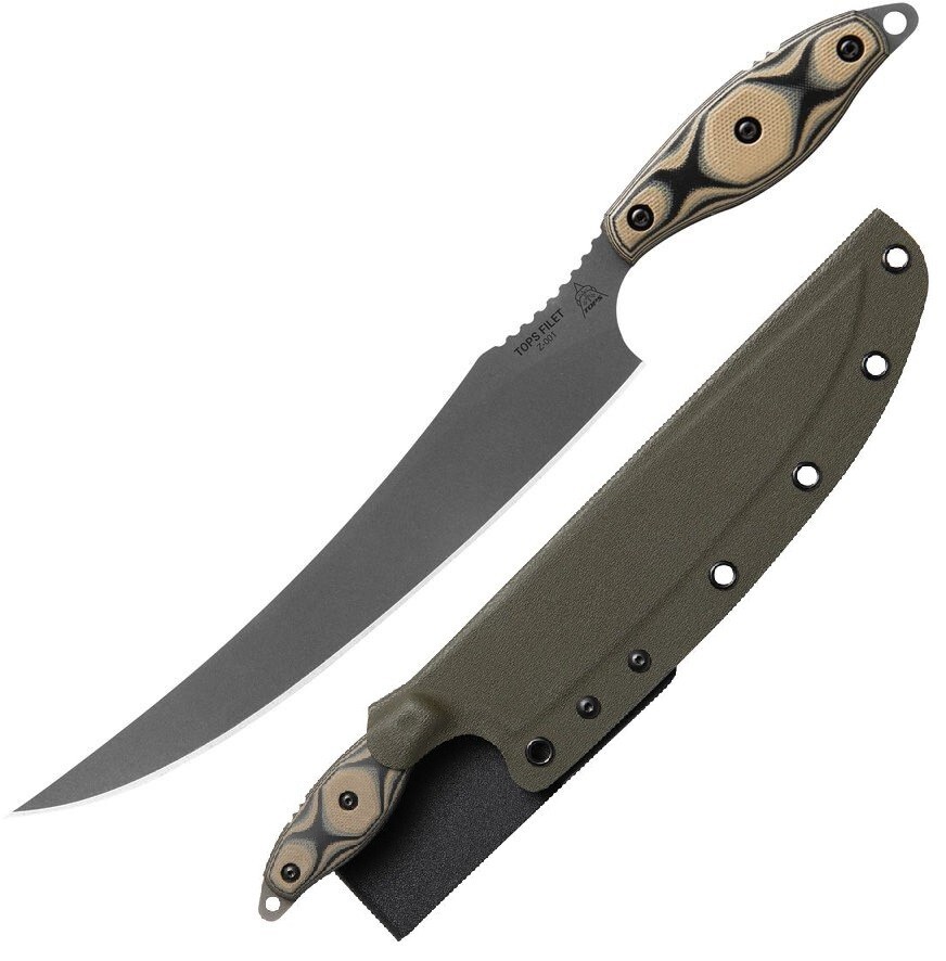 TOPS Kitchen Knife 8" 154CM Steel Fillet Blade SureTouch/G10 Handle TPFIL01 gallery