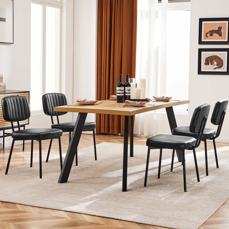 2 Pcs Set Compact Cute Modern Kitchen Dining Chair with Upholster Seat Soft Back gallery