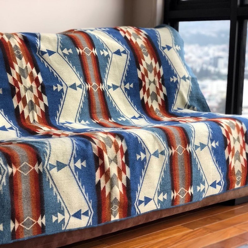 EXTRA LARGE SOFT & WARM ALPACA WOOL BLANKET 75"x90" SOUTH AMERICAN DESIGN gallery