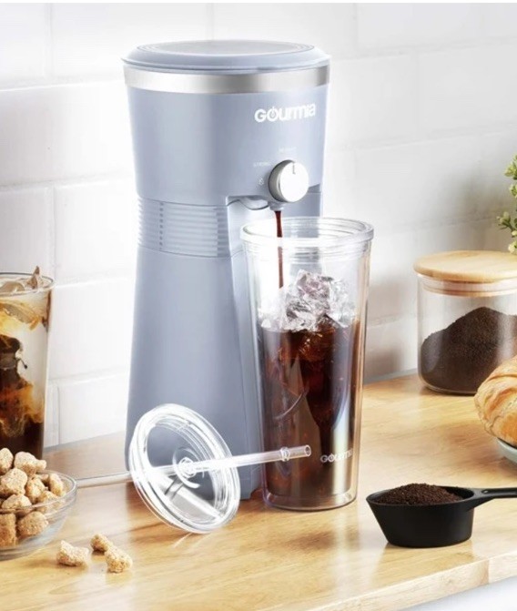 Iced Coffee Maker with 25 fl oz. Reusable Tumbler w/ Lid, Blue gallery