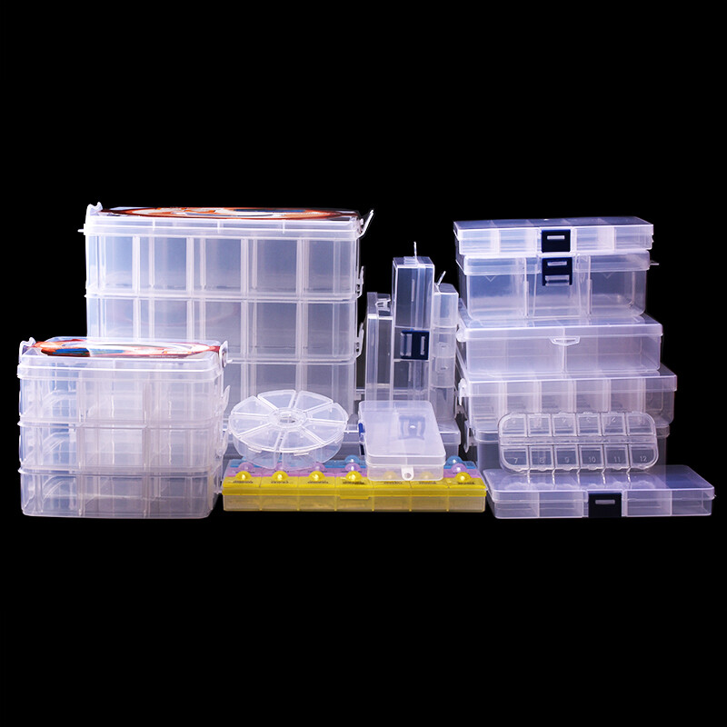 Compartment Plastic Storage Box Jewellery or Tools Case Container Various Size gallery