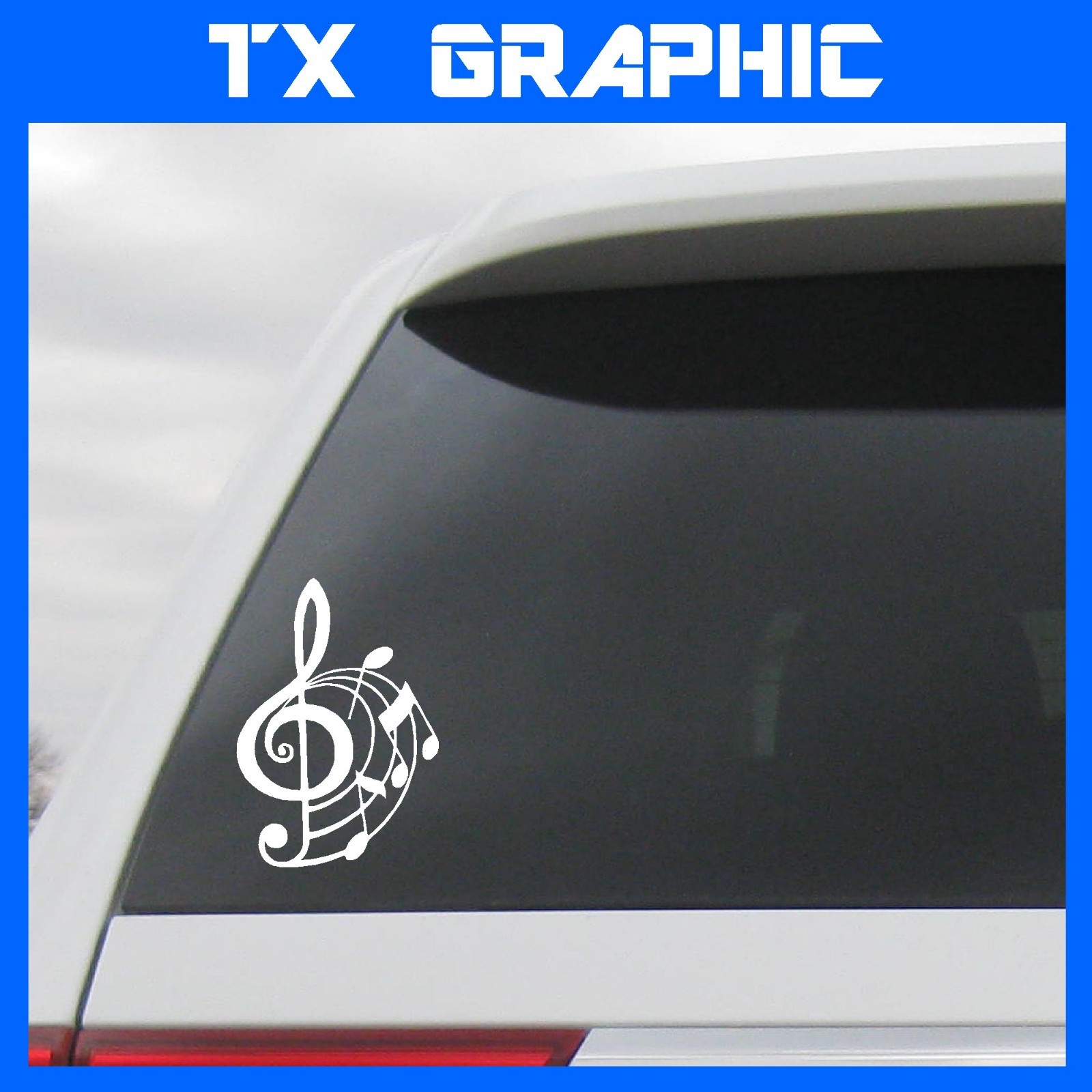 MUSICAL NOTE TREBLE CLEF VINYL STICKER DECAL WINDOW WALL LAPTOP-DIFFERENT SIZES gallery