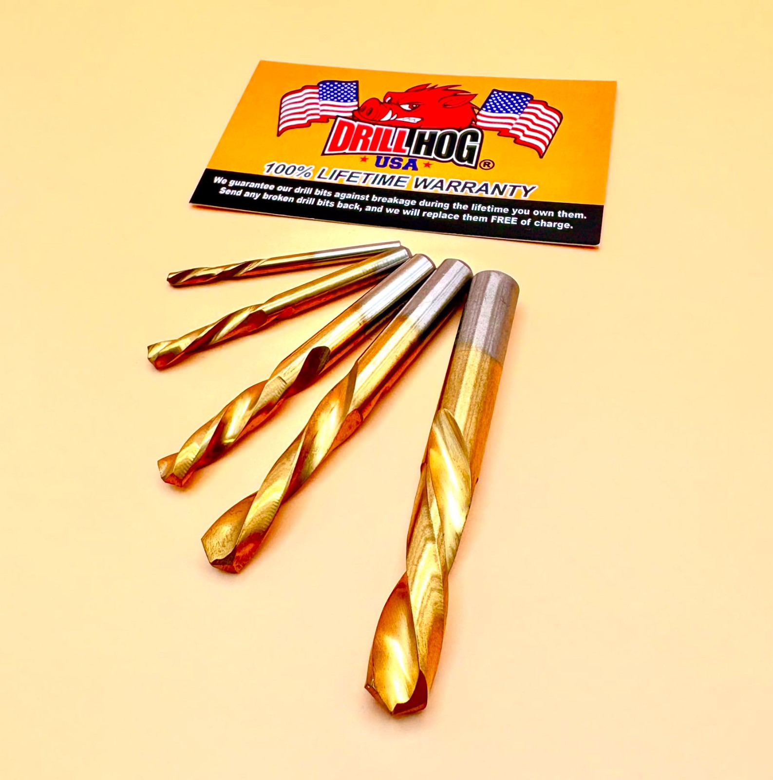 5 Pc Left Hand Drill Bit Set Bits Stubby Cobalt M42 Drill Hog® Lifetime Warranty gallery