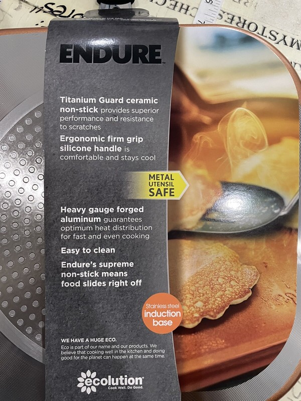 Ecolution Endure 11 Inch Nonstick Griddle | Induction Base | Oven Safe, Copper gallery
