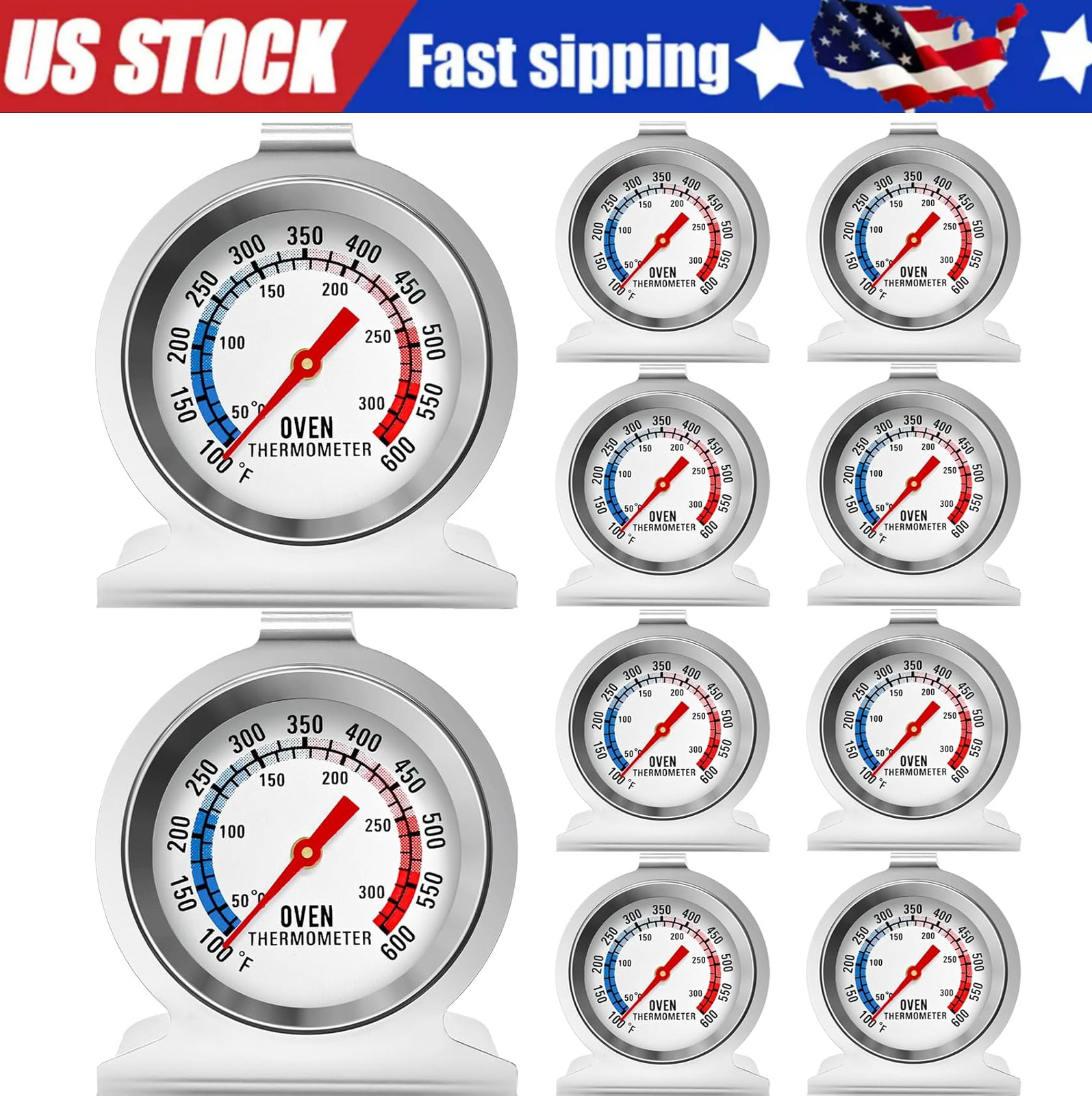 Oven Thermometer Stainless Steel Classic Stand Up Food Meat Temperature Gauge5-1 gallery