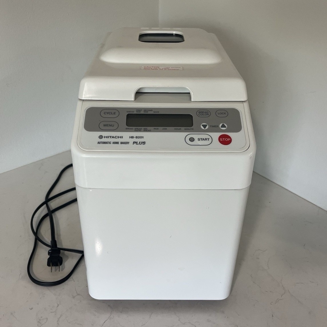 Hitachi HB-B201 Bread Machine 2 lb Loaf Timer LCD Display White 660W gallery