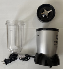Magic Bullett Mini Blender Juicer MTB101B 200 Watt Silver Tested Works!