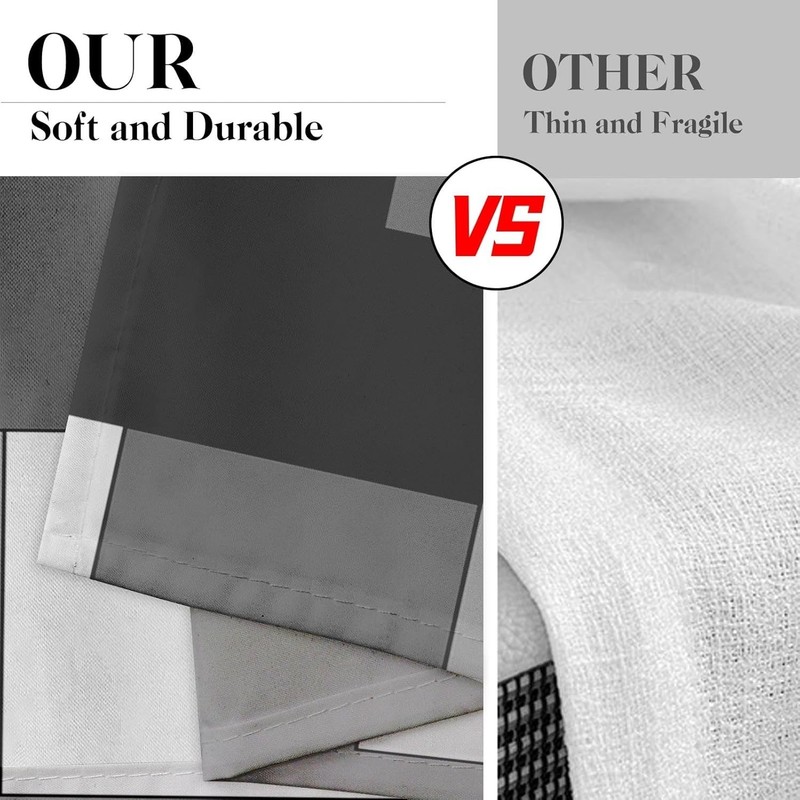 Black White Gray Kitchen Window Curtains Valance and Tier Set 36 Inch, Dark G... gallery