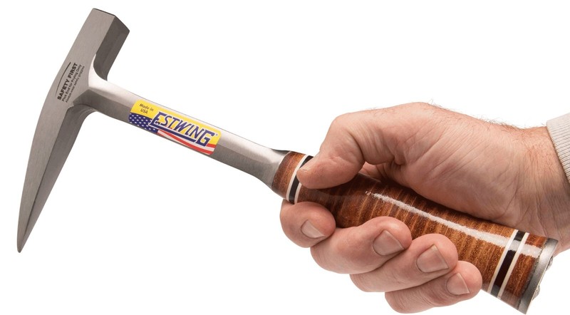 Estwing E13P Lightweight Rock Pick, Smooth Face, Genuine Leather Grip, USA Made gallery