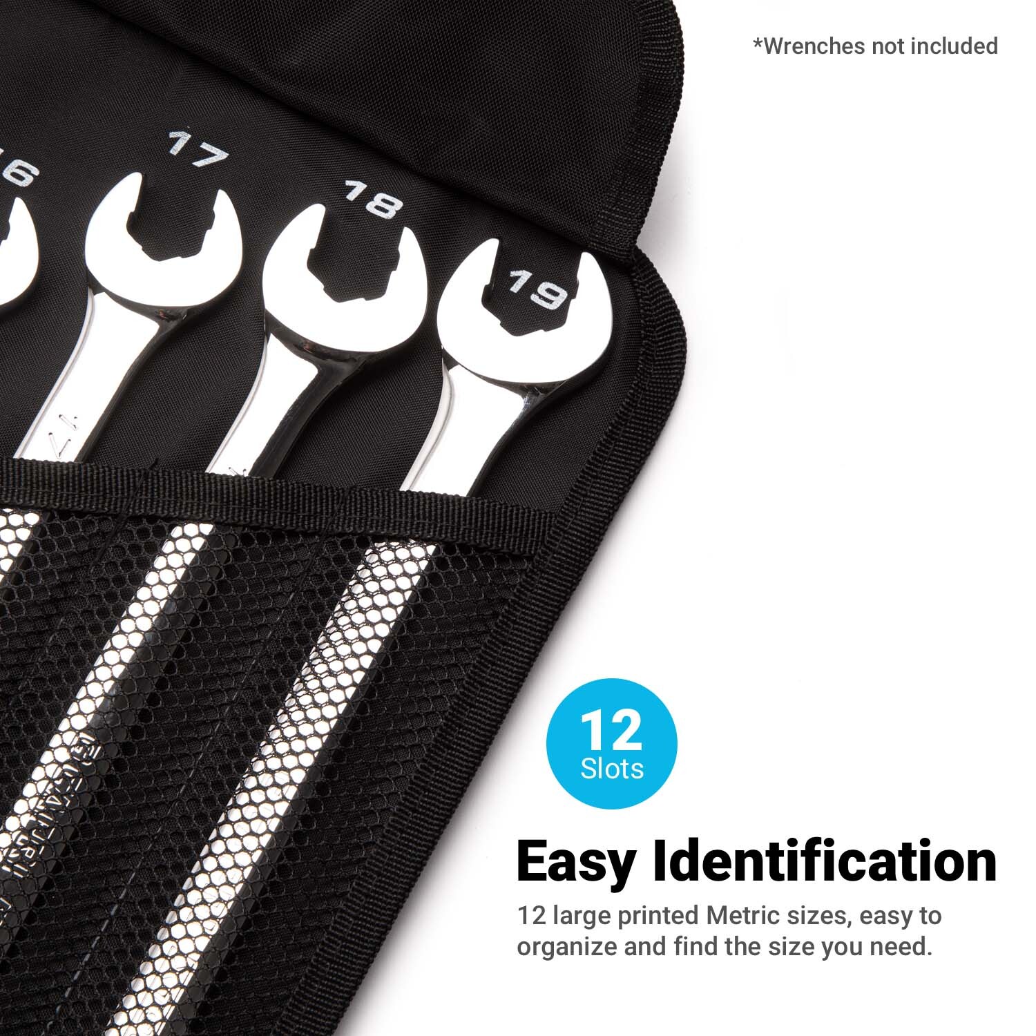 Capri Tools Wrench Roll Up Pouch for Extra-Long Wrenches, Metric, 12 Pockets gallery