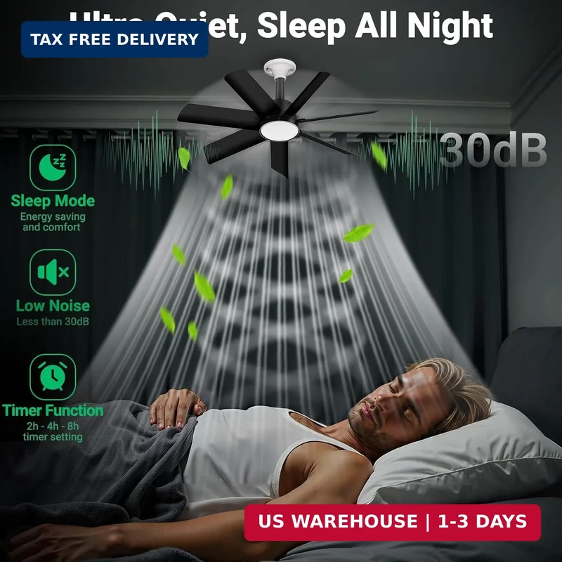 28in Socket Fan Light, 4000LM Ceiling Fans with Lights and Remote, 3000K-6500K 3 gallery