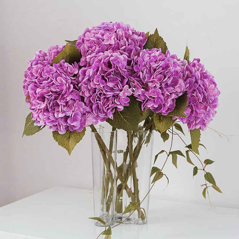 3pcs 25in Artificial Realistic Hydrangea Flowers 3D Real Touch 25in Extra Long gallery