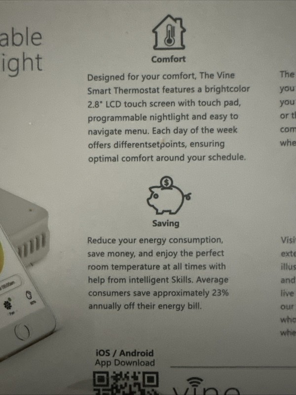 NIP VINE TJ-225 SMART Wi-Fi PROGRAMMABLE THERMOSTAT NEW gallery