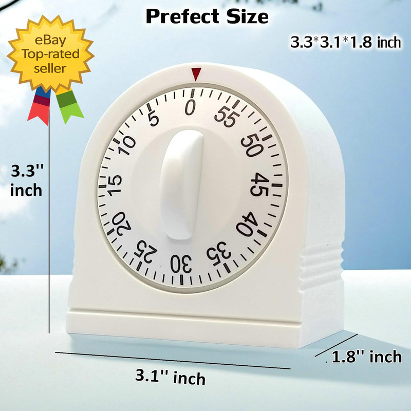 60 Minute Wind up Timer Visual Mechanical Timer with Loud Alarm Manual Countdow gallery