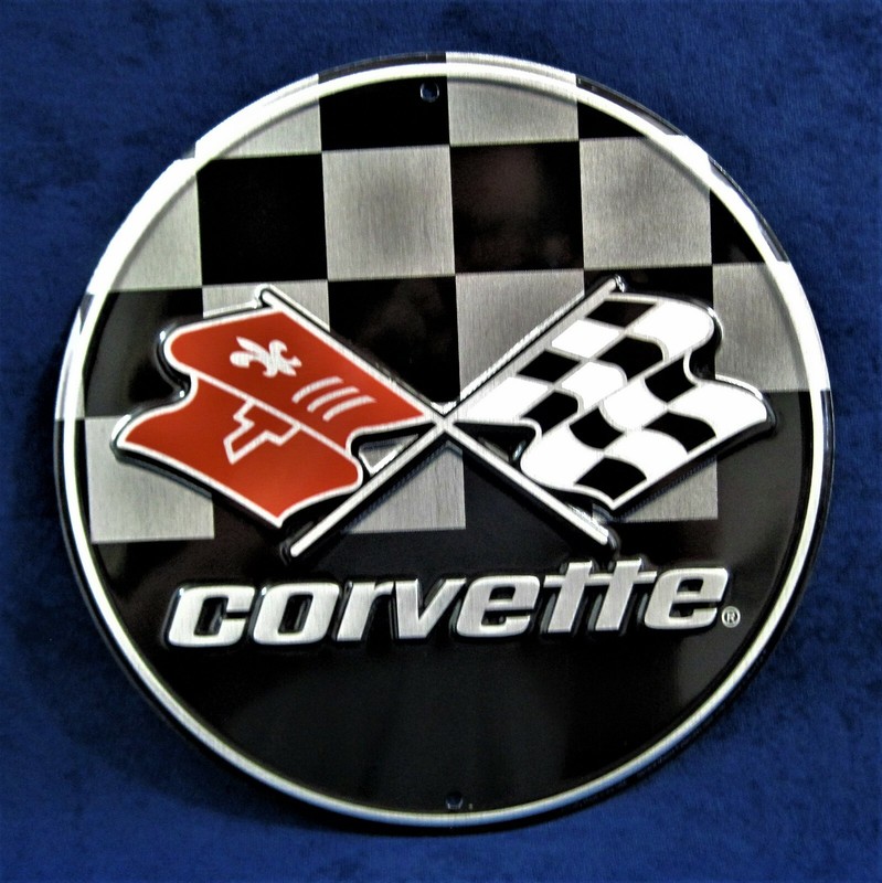CORVETTE Checkered Chevrolet Embossed Metal Sign -Garage Shop Bar Man Cave Décor gallery