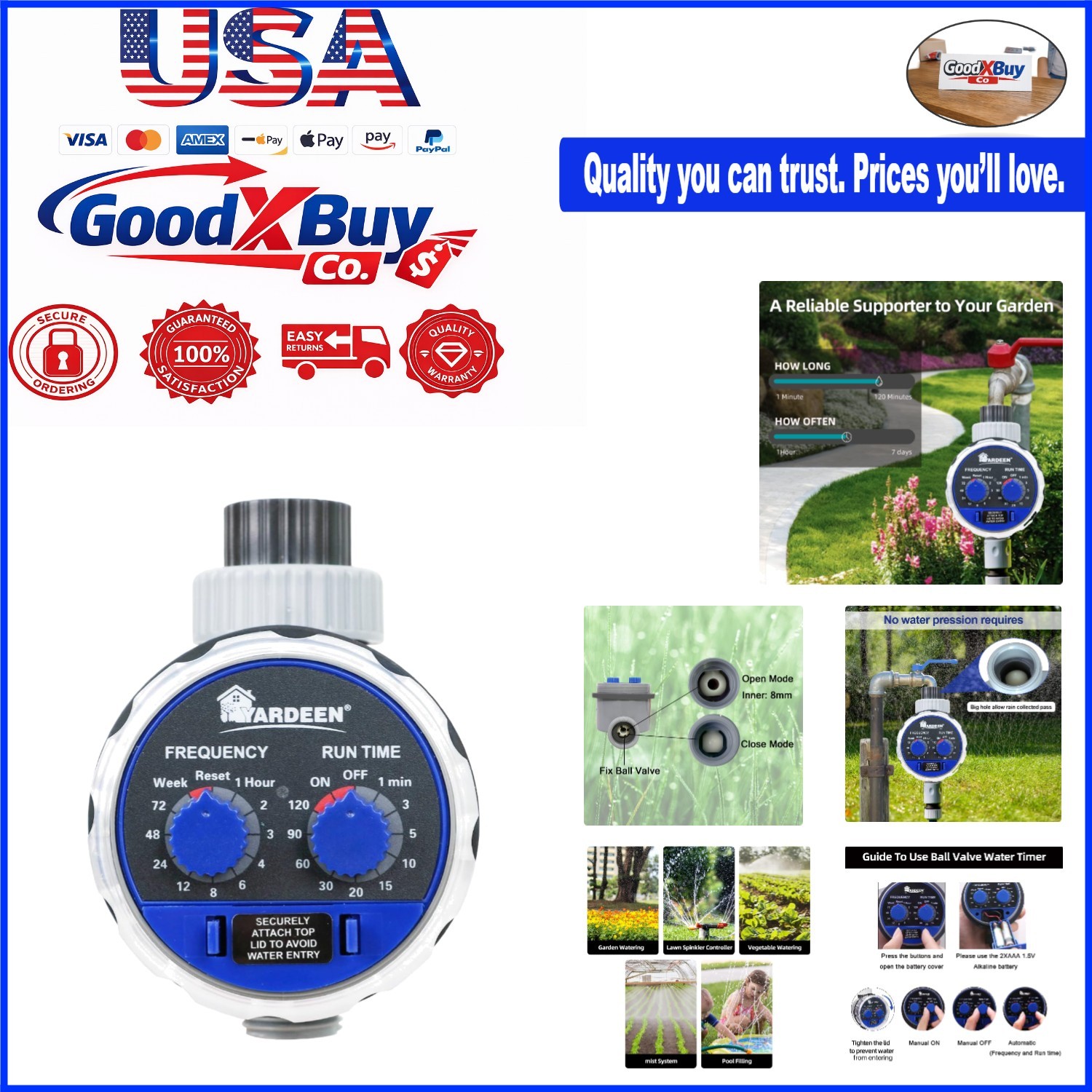 Water Timer Garden Irrigation Controller No Water Pressure Needed Blue Plasti... gallery