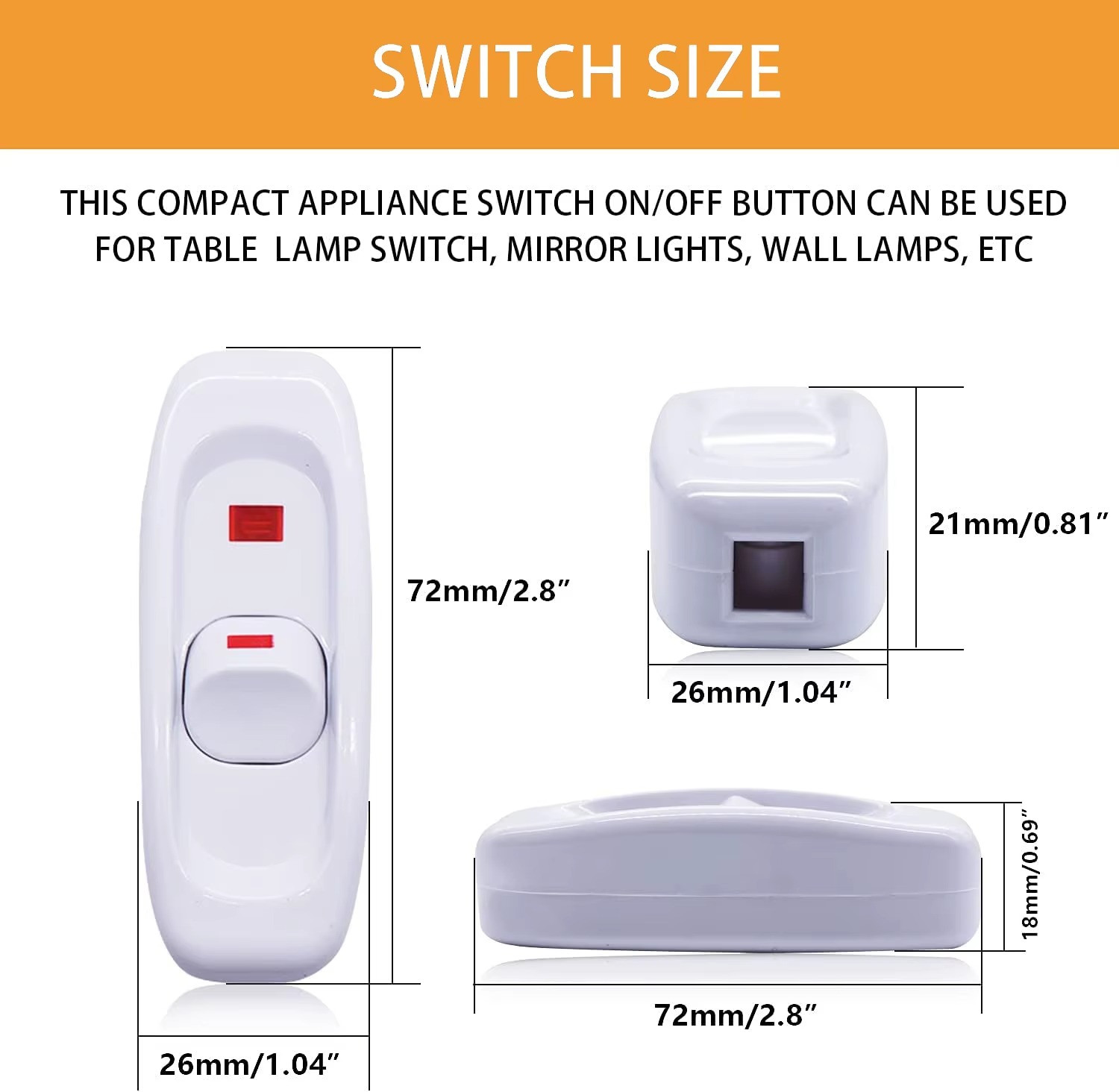 1 Pack Appliance Switch On/Off Button Table Lamp Desk Light In-Line Switch Cord gallery