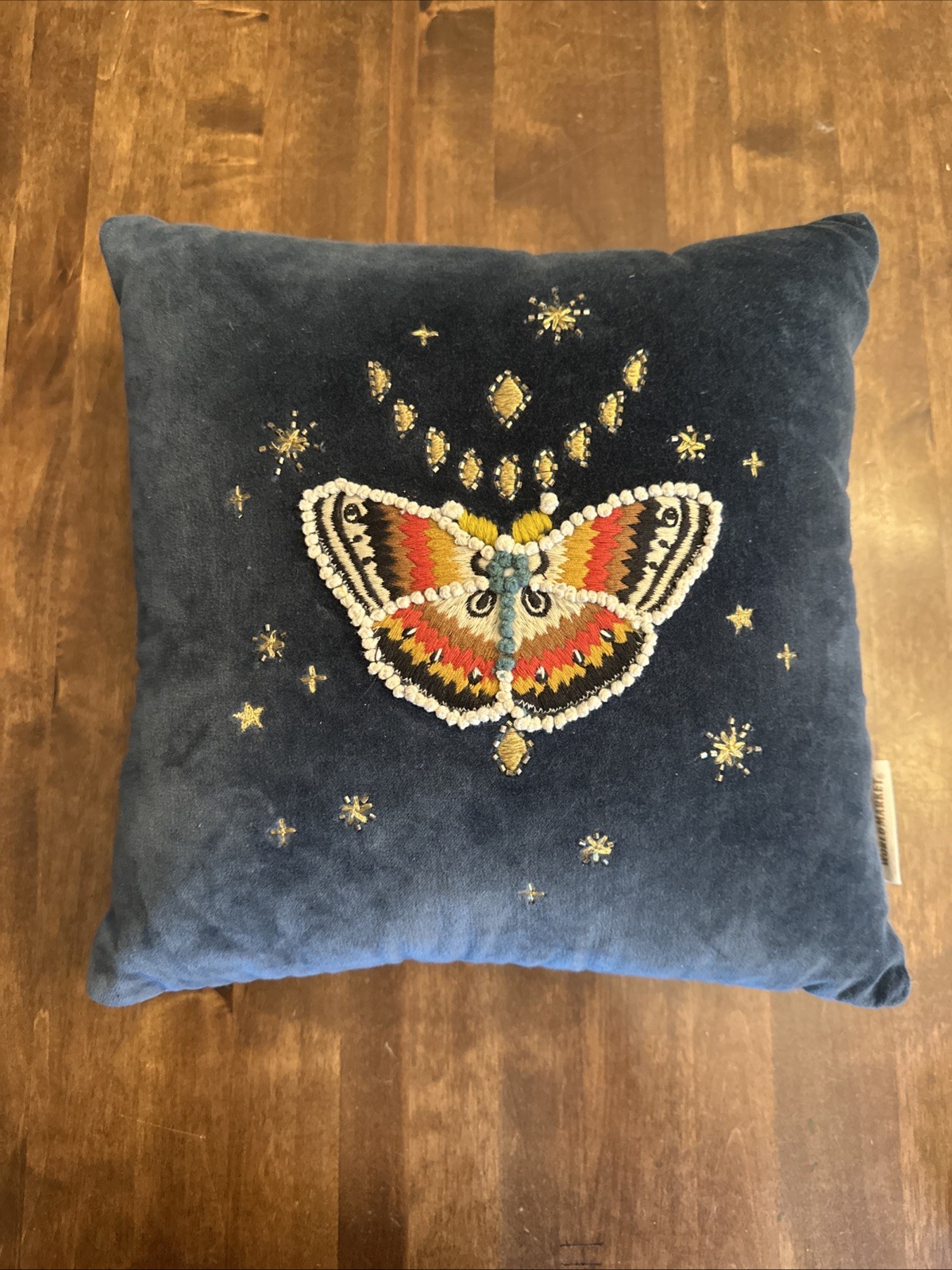 World Market Throw Pillow Square Butterfly Cottagecore Boho Embroidered gallery