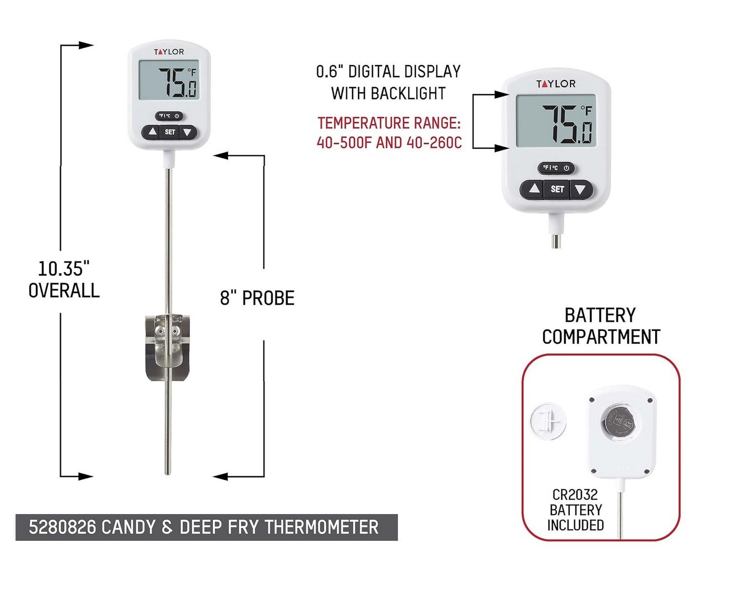 Taylor Candy Thermometer & Deep Fry Therm / Digital #5280826 / free shipping gallery