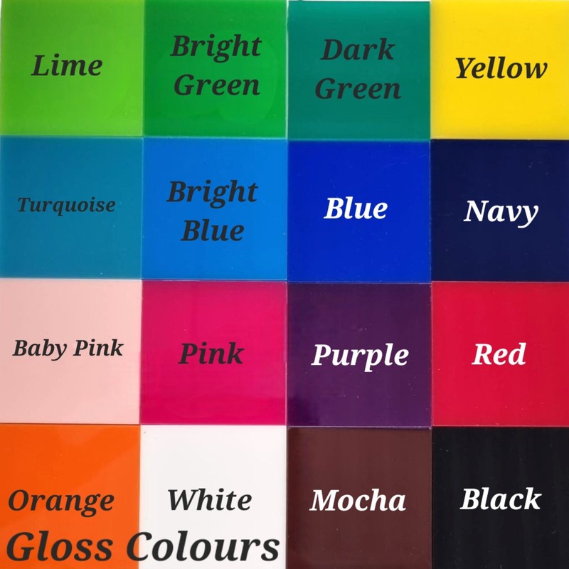 Rounded Corner Square Acrylic 3mm thick Mirrors, Many Sizes, Colours & Engraving gallery