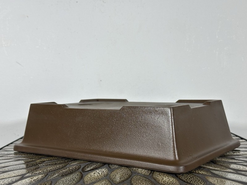 Preowned Japanese Tokoname Rectangular Unglazed Bonsai Pot Kaiyou - 11.25” By 8” gallery