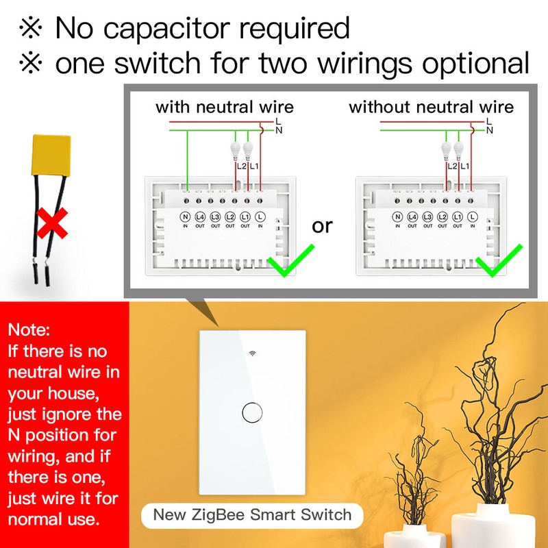 MOES ZigBee Smart Light Switch Wall Touch Glass Panel Alexa Google APP Control gallery