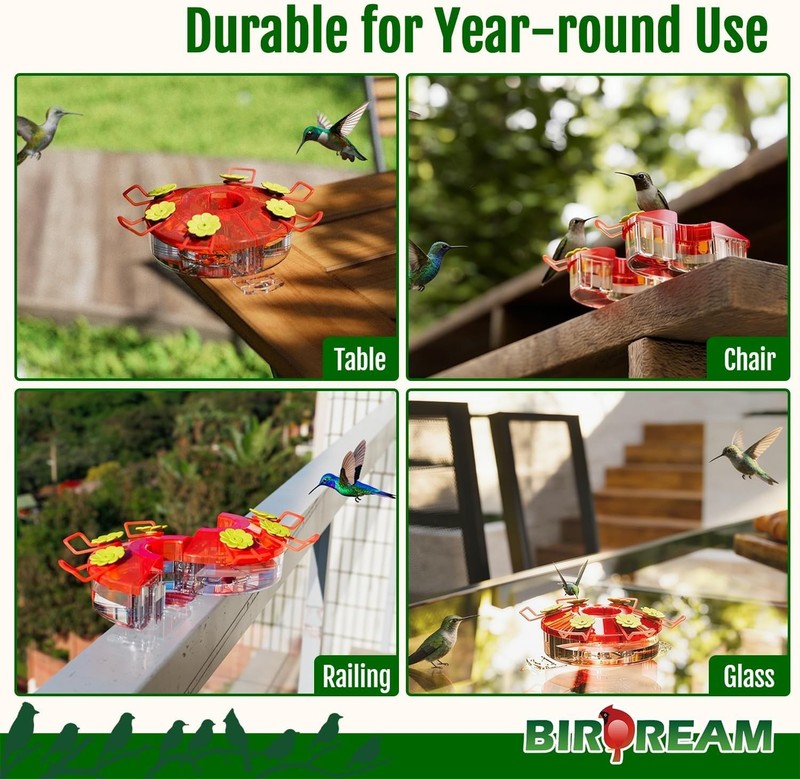 Versatile 6oz Hummingbird Feeder, 2 Troughs & 6 Ports for Maximum Attraction gallery