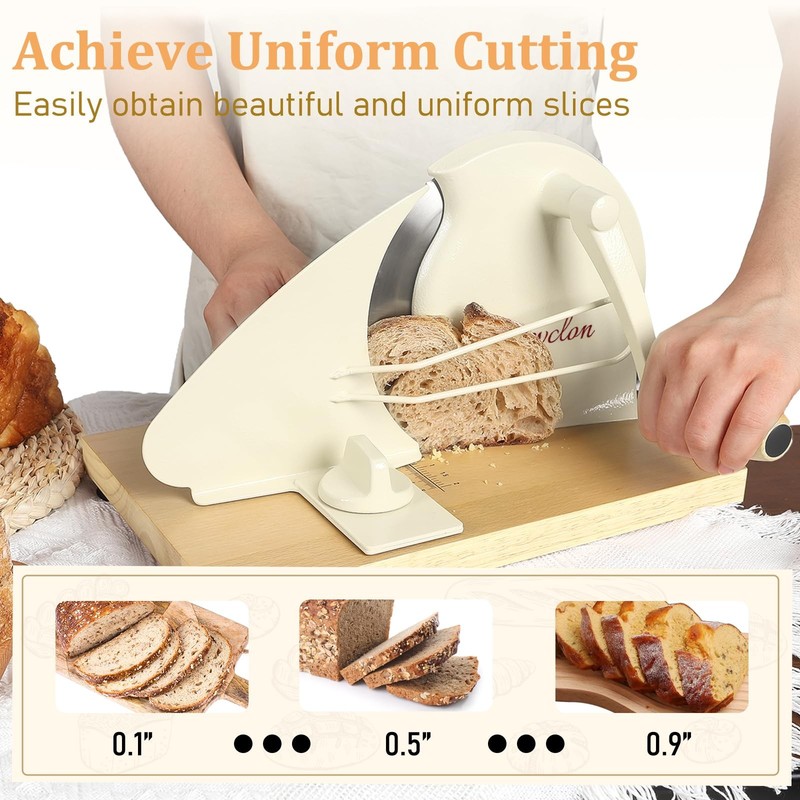 Manual Bread Slicer Adjustable Thickness Stainless Steel Blade MBQPJ Brvclon gallery