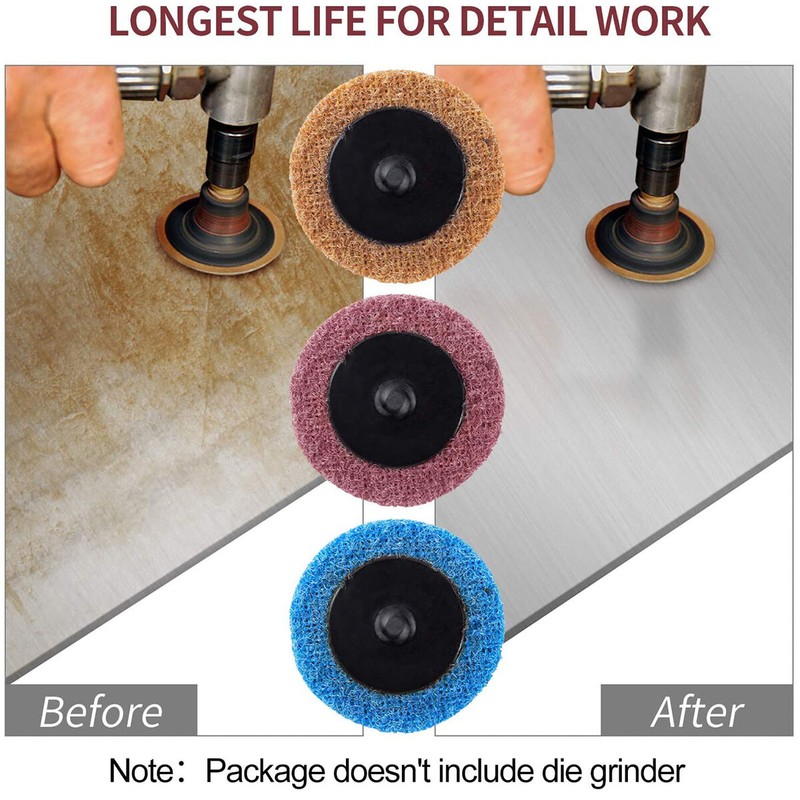 50PCS 2 inch Fine Surface Conditioning Discs Roll Lock Die Grinder Sanding Pads gallery