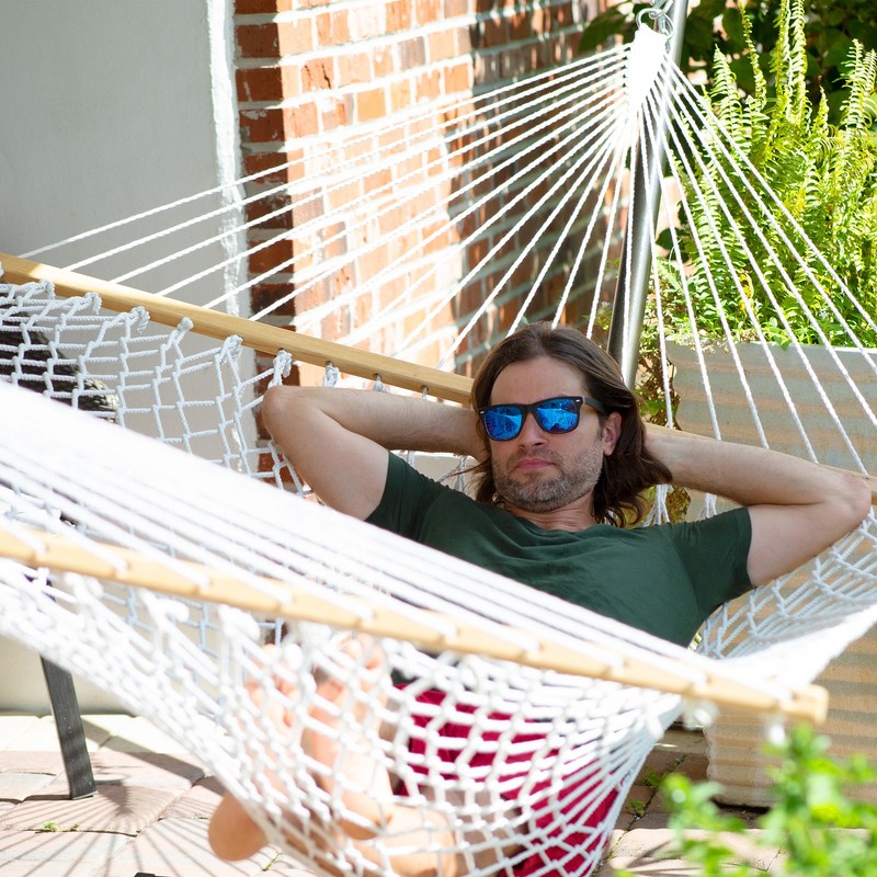 Bliss Hammocks Classic 2-Person Polyester Rope Hammock w/Spreader Bar, 80x60 gallery