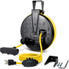 30 Ft Retractable Extension Cord Reel, 16/3 SJTW Power Cord with 3 Outlets and gallery