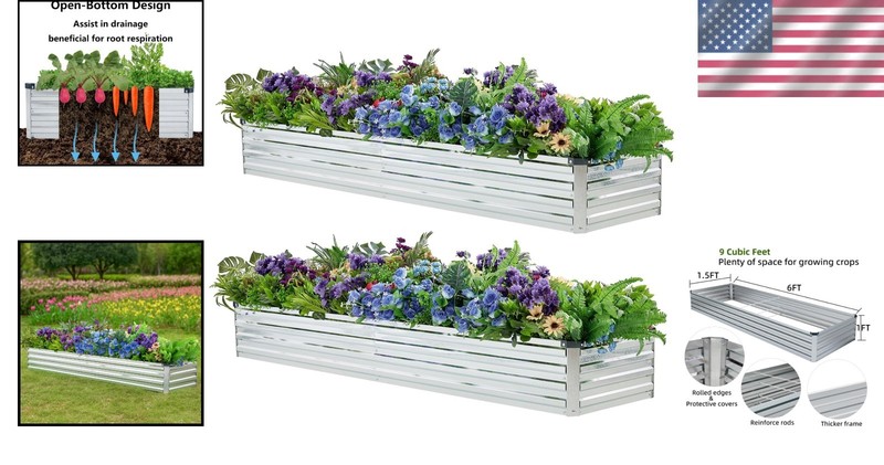 Stylish 2 Pack Elevated Garden Beds for Flowers & Vegetables - Easy Assembly gallery
