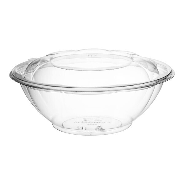 64oz Clear Plastic Disposable Salad Bowls with Lids gallery