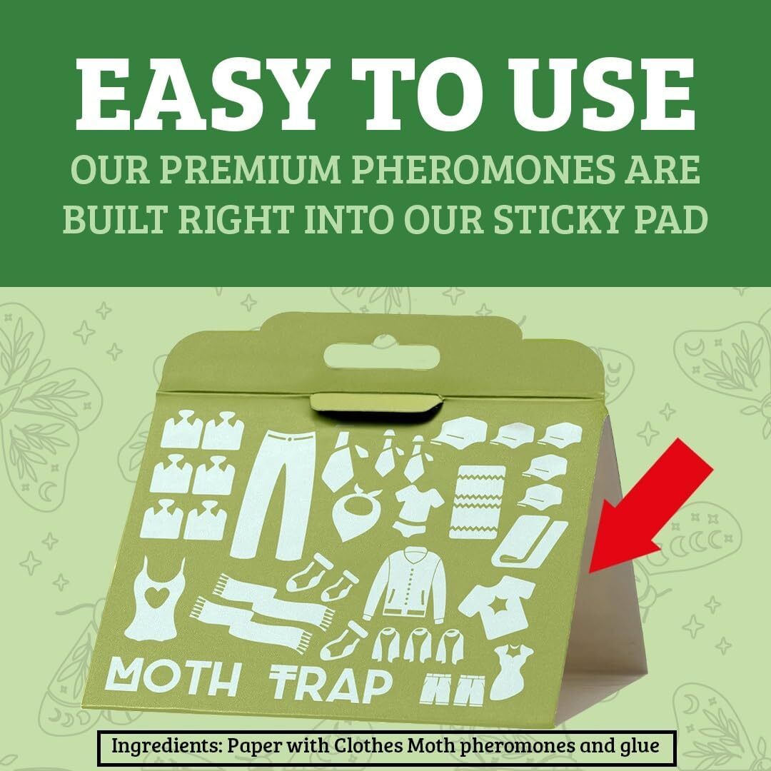 Clothes Moth Traps 6 Pack | Child and Pet Safe | No Insecticides | Premium Attra gallery