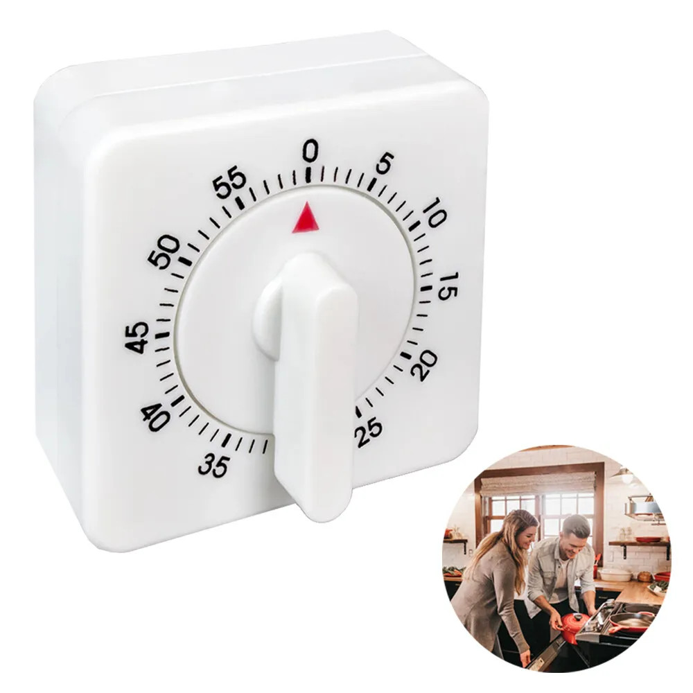 2× Kitchen Timer Bell Alarm 60 Minute Timing Sound for Baking Cooking Mechanical gallery