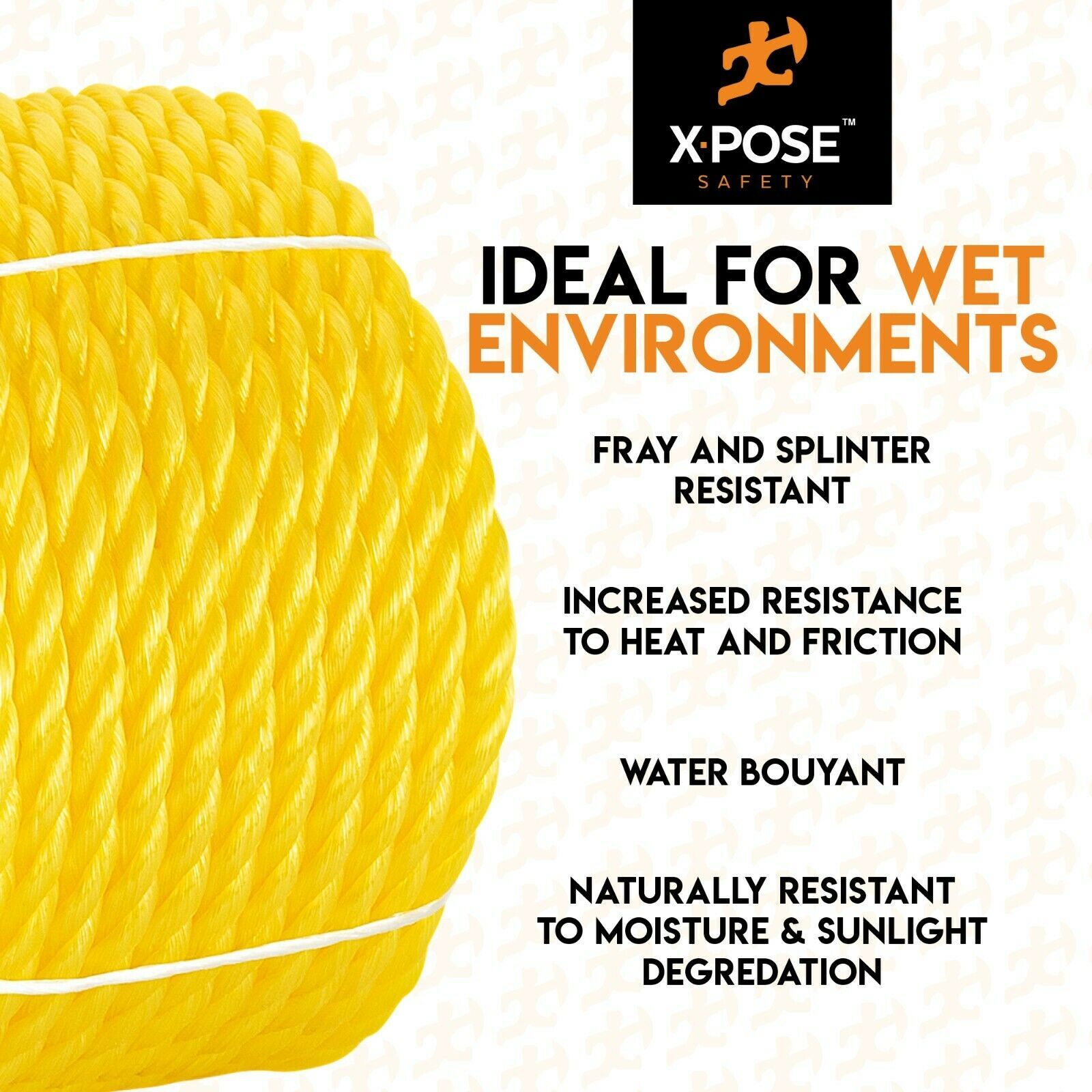 Twisted Polypropylene Rope - Yellow Floating Poly Boat Rope gallery
