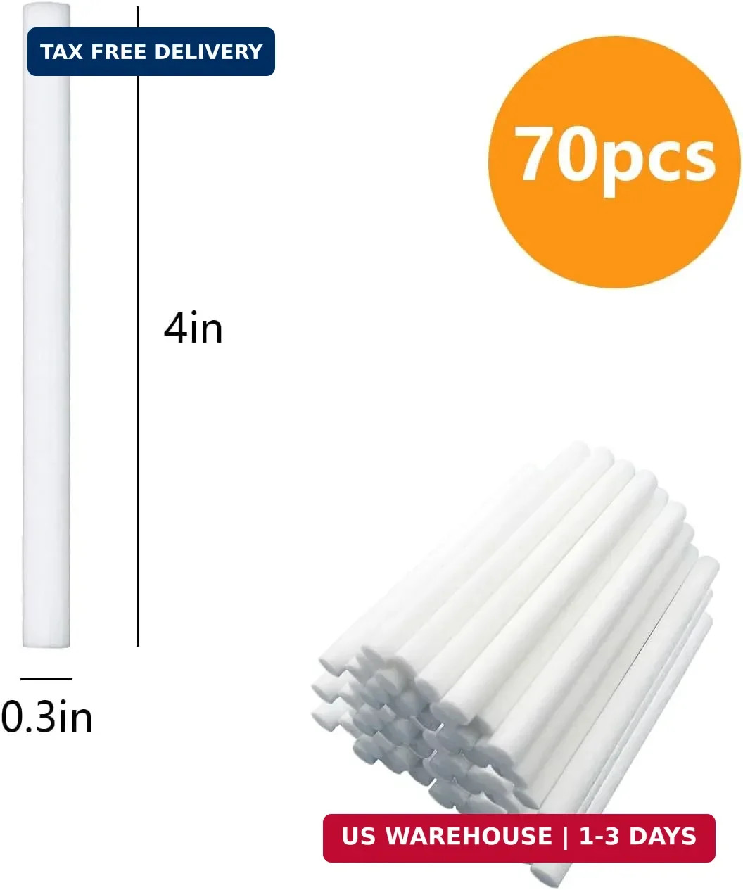 70PCS Humidifier Filter Sticks Refill - Replacement Cotton Wicks for Mini Portab gallery