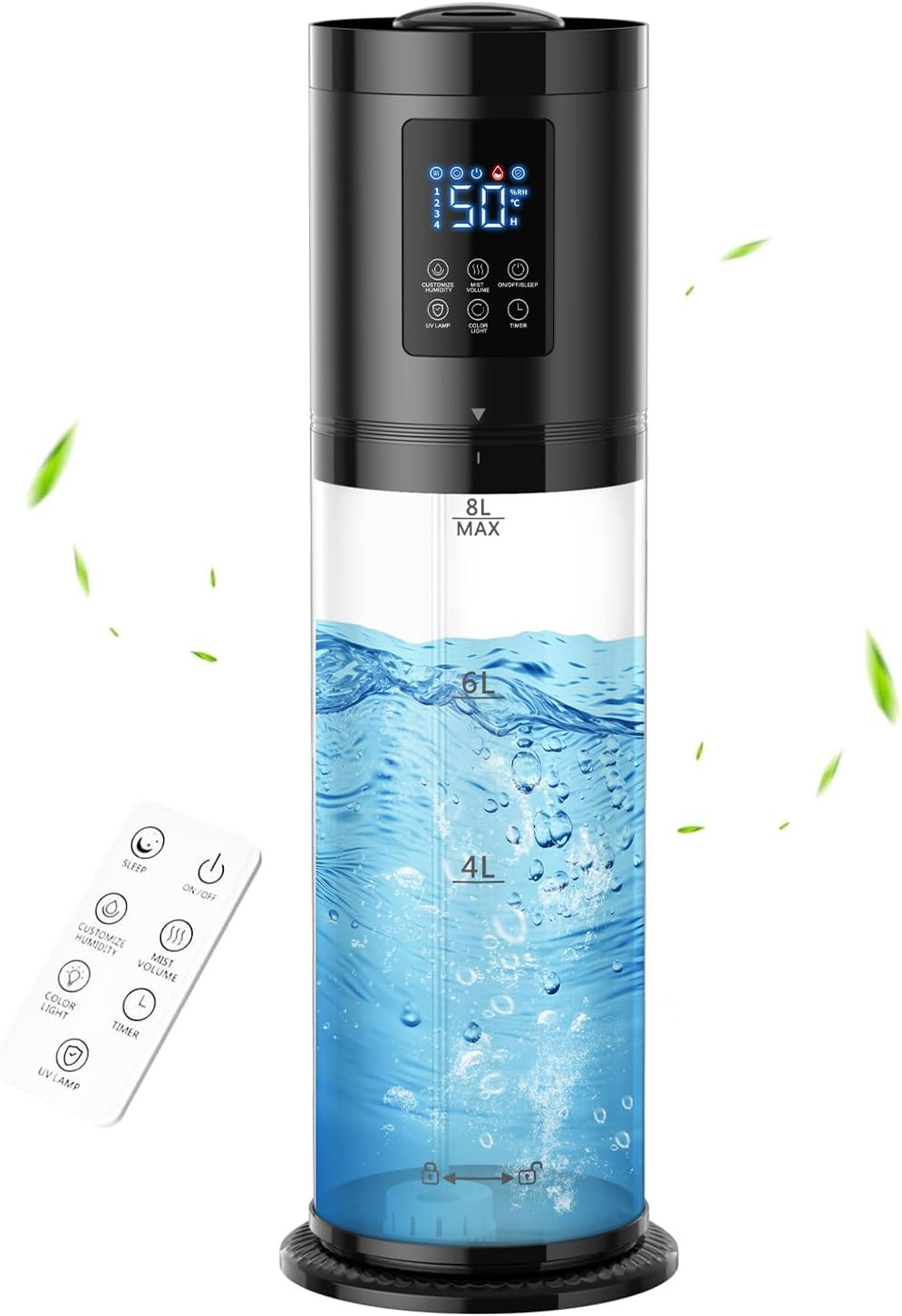 8L Humidifiers for Bedroom, 30dB Quiet, 500ft² Coverage, 60H Runtime, Top Fill, gallery